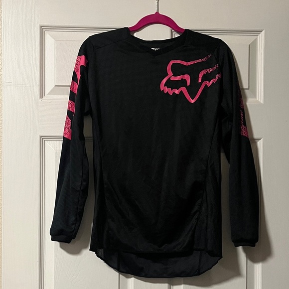 Women's Black and Pink FOX Long Sleeve Shirt - Picture 1 of 3